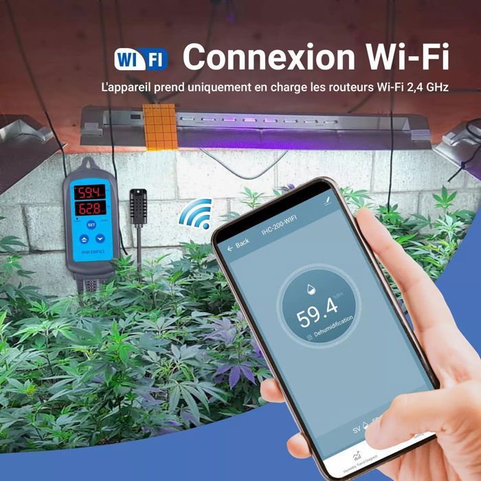 Contrôle Climat Serre Aquarium Prise Connectée Régulateur D'humidité Et De Température Numérique - Hygrostat Avec Sonde Et Alarme - 16A/230V - Pour Serre, Aquarium, Maison