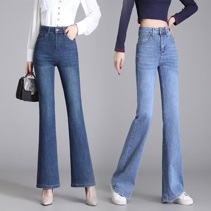 Jeans Femme Taille Haute Slim Amincissant Pantalon en Jean Stretch