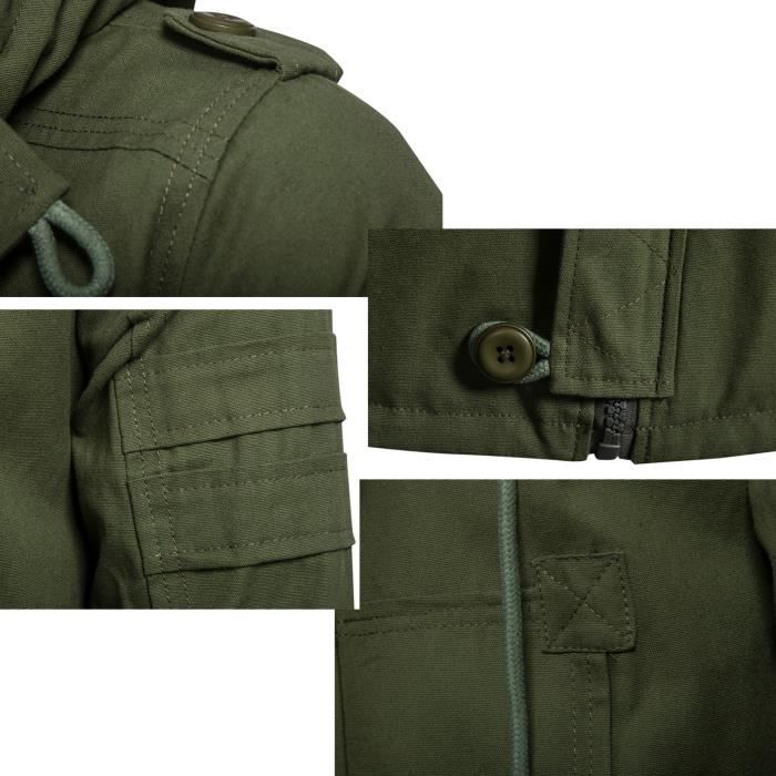 Veste Militaire Homme - Homme Casual Patchwork Outdoor Vestes Détachable  Hooded Long Sleeve Zipper Slit Pocket Coat Veste Jogging Homme : :  Mode