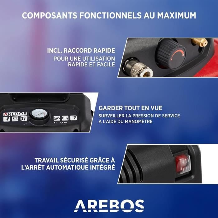 Outils pneumatiques HUSKY - Kit de 4 pièces et 19 accessoires - Neuf en boite