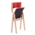 Lot de 2 Chaise pliante jardin Chaise de salle à manger pour salon cuisine simple et romantique, rouge-3