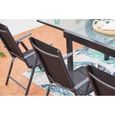 Salon de jardin - 10 places - BRESCIA  - Concept Usine - extensible - Aluminium - Table Rectangle - 10 fauteuils - Gris-3