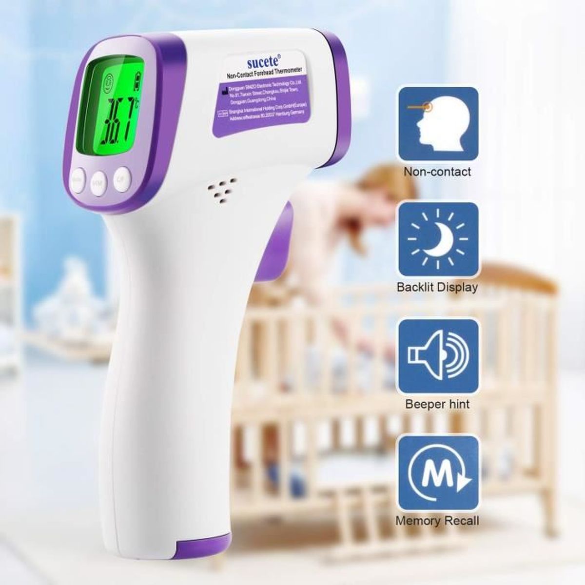 Thermometre Frontal Infrarouge Thermometre Medical Sans Contact Pour Adultes Enfants Bebes Avec Alerte Fievre Thermometre Numeriq Cdiscount