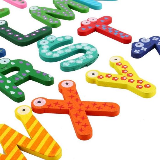 Meilleur nouveau en bois alphabet frigo aimant éducatif étude jouet pour enfants kids 