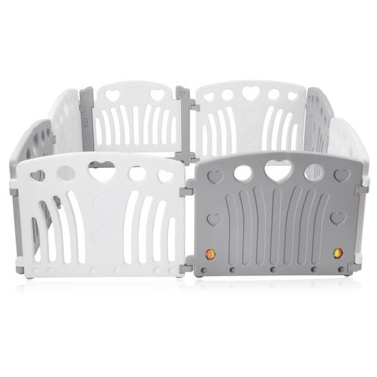 baby vivo parc bebe en plastique 8 elements en gris blanc judy cdiscount puericulture eveil bebe