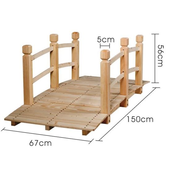 Ponte Da Giardino In Legno Carbonizzato - Per Laghetti E Esterni, Design Naturale, Facile Assemblaggio - Foto 3