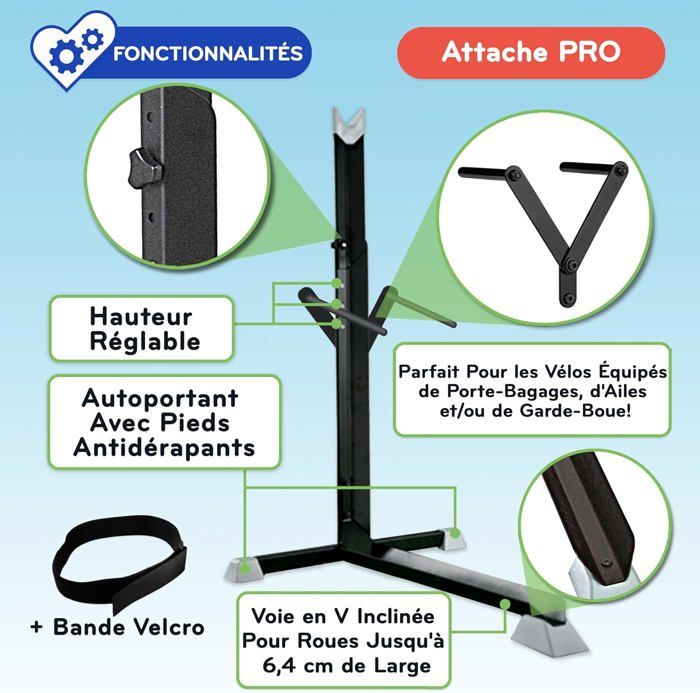 Support Vélo Autonome MHBB5012 - En Acier, Fixe Pour Exposition Ou Rangement Pratique !