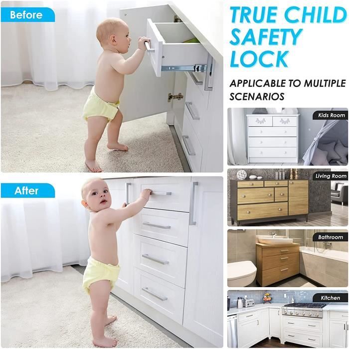 Securite Placard Enfant Bloc Porte Securite Bebe Securite Enfants Bloque Porte  Sécurité Bloc Tiroir 8pcs(Vert). - Cdiscount Puériculture & Eveil bébé