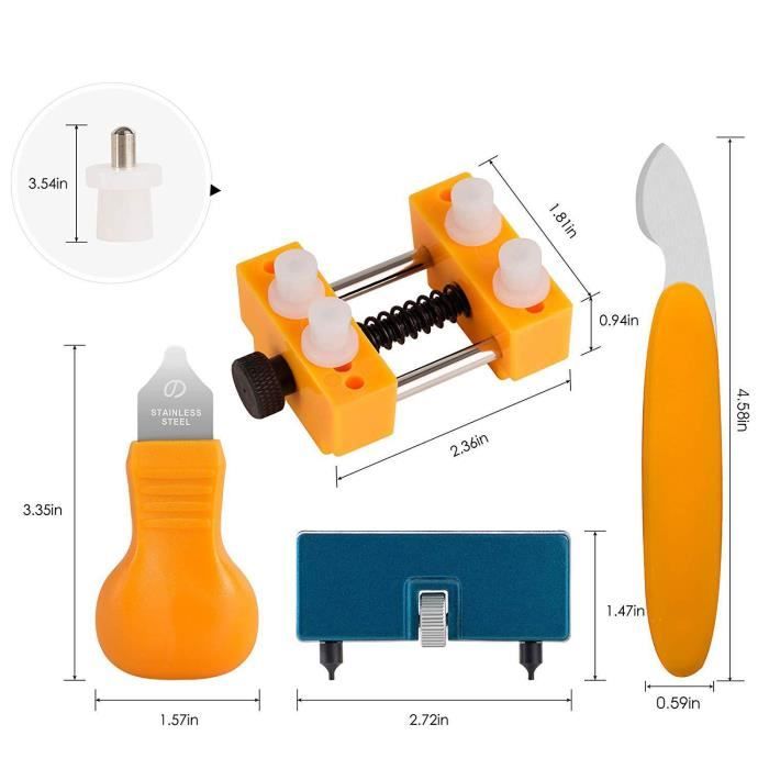 Kit Changement Pile Montre - Ouvre Boîtier Rotatif, Pince à épiler, Film Anti-rayures - Outil Professionnel Compact