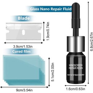 Kit Réparation Fissures Pare-brise - Résine 2025, Arrête La Propagation, Finition Transparente, Pour Petits Impacts (< 3mm) - Facile à Utiliser à La Maison - 7