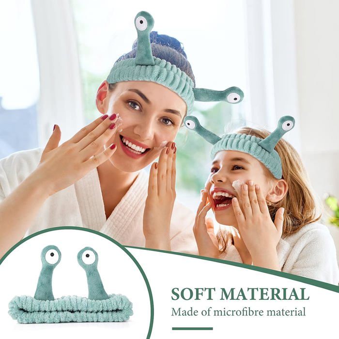 Bandeaux Grenouille Et Escargot - Lot De 2 Bandeaux élastiques Doux Pour Soins, Sport, Yoga, Lavage Du Visage - 11
