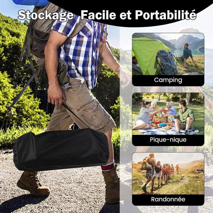 Table De Camping 70,5 X 70 X 70 Cm Charge 30 Kg Table Extérieur Pliante Portable Légère Plateau En Alliage D'Aluminium Et Tube D'Acier Avec Sac De Transport Pour Plage Pique-Nique