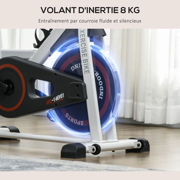 Vélo Appartement Pliable HOMCOM - Vélo Fitness Magnétique Avec Écran LCD