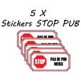 5x stop pas de pub publicité boite aux lettres sticker autocollant logo 3 annonces-0