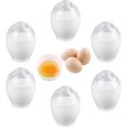 Cuiseur oeuf,6 Pcs Pocheuse Oeuf Easy Egg Cooker pocheuses à œufs en Plastique Cuit Oeuf Micro Onde Poêle,9,5 * 7 cm,Blanc-0