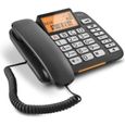 Téléphone filaire - GIGASET DL580 - Mains libres - ID d'appelant - Répertoire 99 noms et numéros - Noir-0