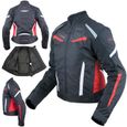 Moto Blouson Textile Femme Protections CE Sport Voyage Rouge S-0