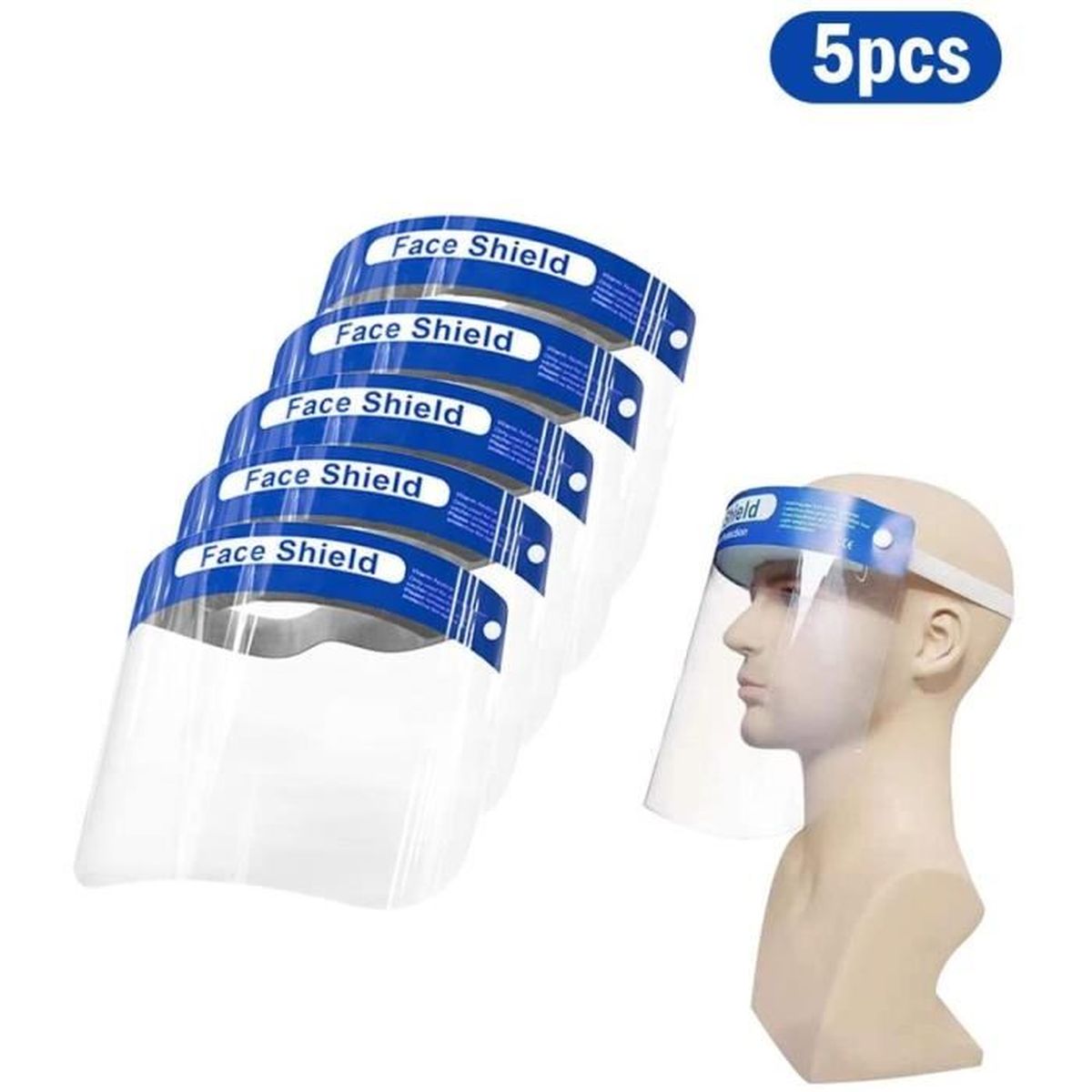 Lot de 10 protections de visière intégrale en plastique transparent anti-buée pour protéger les yeux contre les éclaboussures et les gouttelettes 