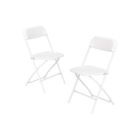 ALIGHTUP Lot de 2 chaises pliantes en plastique blanc, chaises pliantes portables pour jardin extérieur