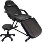 ALIGHTUP Table de massage Cadre en fer - jambe et dossier réglable avec Tabouret - 186 x 82 x 70cm Noir