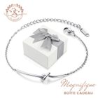 Bracelet Noeud Raffiné Baigné dans l'Or Blanc. Marque 2SPLENDID®. Boîte cadeau offerte. Idée Cadeau Noël