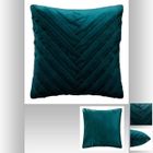 ATMOSPHERA Coussin en velours tressé - 40 x 40 cm - Bleu canard