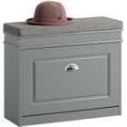 SoBuy Banc à Chaussures avec Rangement à Abattant et Coussin, Meuble d’Entrée Gris 61x24x51 cm FSR82-K-HG