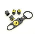 VODOOL Lot de 4 remplacement Bouchons de valve avec porte clé pour voiture Ferrari Noir