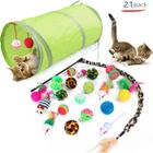 Jouet interactif pour chat - HAUTSTORE - 21 pièces - Plume, souris, clochette - Vert