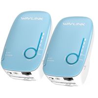 WAVLINK AC1200 2PCS Double Bande WiFi Extender 5G + 2.4G Répéteur De Routeur Internet Sans Fil WN576K2 - Bleu / Prise EU