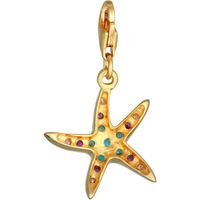 Pendentif étoile de mer en argent sterling 925 plaqué or avec zircones scintillantes