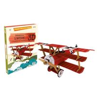 Livre-jeu grand format L'Avion 3D de Sassi - Maquette détaillée d'un avion rouge pour enfants à partir de 8 ans