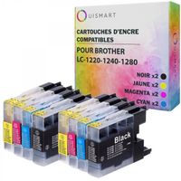 Ouismart® 8 Cartouches D'Encre Compatible Avec Brother Lc-1240 Lc-1220 Pour Dcp-J525W Dcp-J725Dw Dcp-J925Dw Mfc-J430 Series