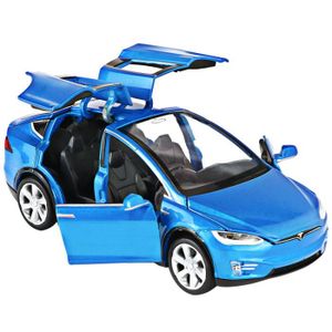 VOITURE - CAMION Bleu - Voiture Tesla modèle X 1:32 en alliage pour