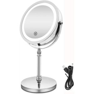 GHONLZIN Miroir de Maquillage plié LED 10x Miroir de vanité éclairé grossissant avec LED Blanche Naturelle 1# 