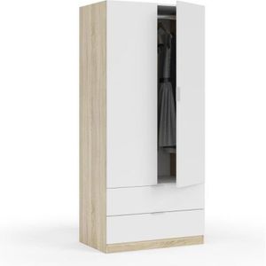 ARMOIRE DE CHAMBRE Armoire 2 portes et 2 tiroirs nordik 52 cm Multicolor