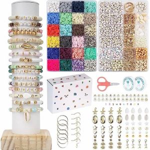 Kit de fabrication de bracelets à breloques 110 pièces pour filles, HTAIGUO  z kit de bijoux de bracelet de perles de charme avec bracelets, perles,  bijoux à breloques coffret cadeau pour adultes