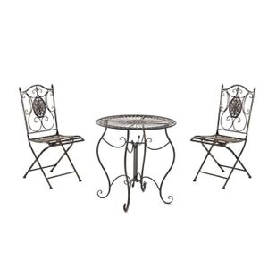 Ensemble table et chaise de jardin Ensemble de jardin - CLP - Aldeano - Fer - Bronze - Table et chaises pliables