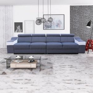 Grand Canape Droit Quartz Blanc Gris 4 Places Achat Vente