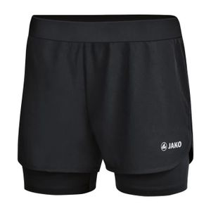 SHORT DE SPORT Short femme - Jako - 2-en-1 - Noir - Fitness - Respirant