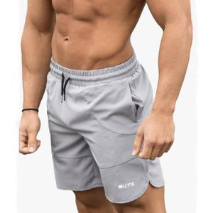 SHORT DE SPORT Short,Shorts de sport longueur mollet pour homme, s courts de marque, pour gym, Fitness, musculation - BUTZ Light grey