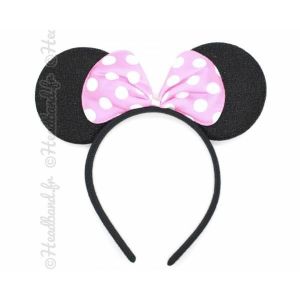 Bascolor 4 Pi/èce Minnie Bandeau Oreilles Souris Bandeau Mignon avec Noeud /à Sequins Bandeau Oreilles danimaux Accessoires pour Cheveux pour Enfants Adultes