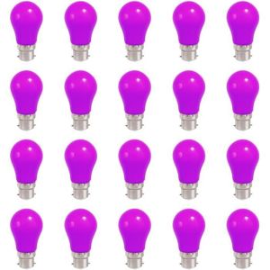 AMPOULE - LED Lot de 20 ampoules LED B22 violettes, lampe en for