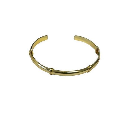 Bracelet Jonc Rigide Pour Femme - Plaqué Or Jaune 18 Carats - Taille 58 Mm - Neuf Avec étiquettes