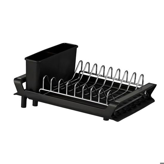 Égouttoir à Vaisselle Rétractable En Inox - Économiseur D'espace Pour évier - Noir, Taille L