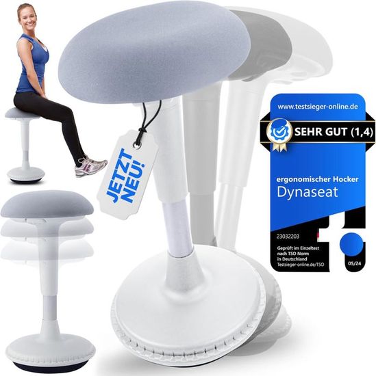 Tabouret Ergonomique Réglable UISEBRT - Hauteur De 43 à 61 Cm - Stable Et Antidérapant Pour Bureau Ou Salon - 13
