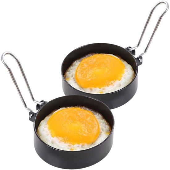 4 Anneaux à œufs En Acier Inoxydable - Moules Antiadhésifs Ronds Et En Cœur, Pour œufs Au Plat, Crêpes, Poêlées