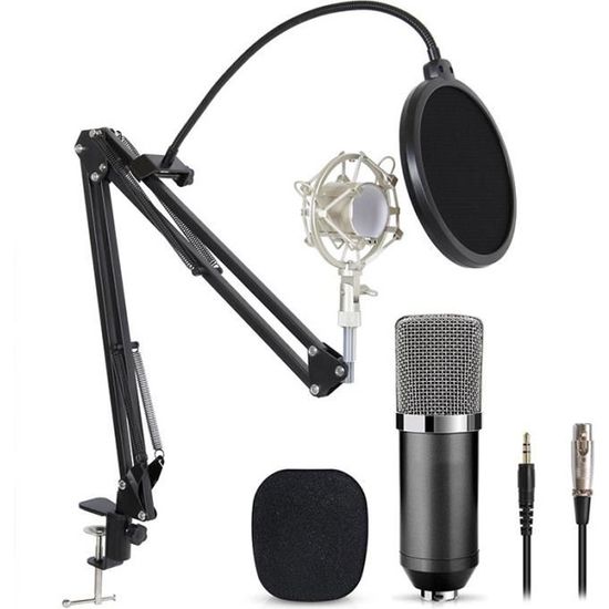 Microphone De Studio Avec Bras De Diffusion Polyvalent Et Robuste, Micro A  Condensateur Usb Pour Enregistrement, Podcast, Karaoke, Streaming,   - Microphones