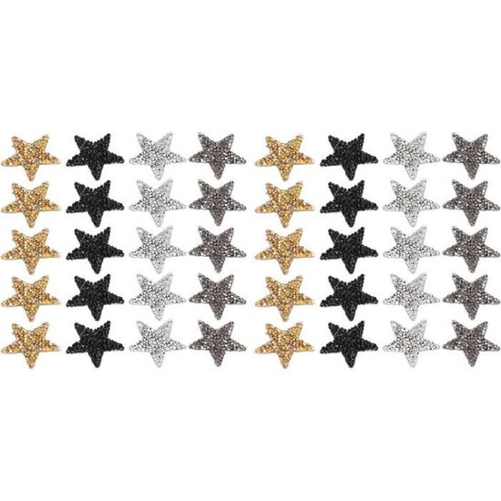 40 Strass Thermocollants (hotfix) étoiles 5mm Cristal Qualité A+ - Pour Customisation Vêtements