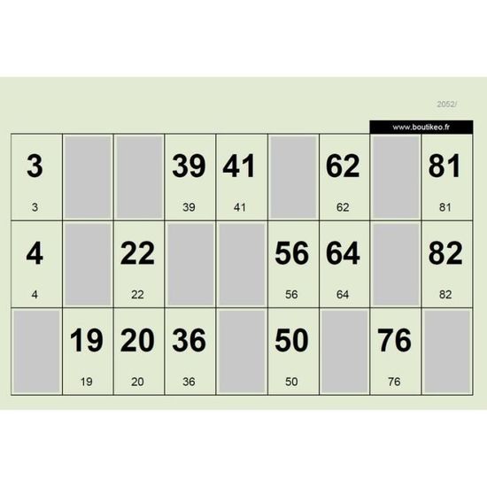 Lot De 1000 Cartons De Loto Bristol 160g – Format 148x105mm, Couleur Vert – Garantis Sans Doublon Pour Vos Parties